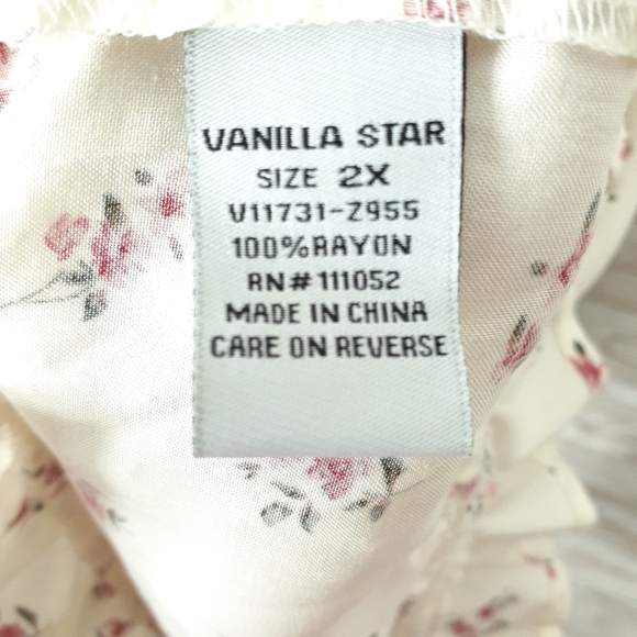 Vanilla Star Blouse 2X Floral Puff Sleeves 408 - Picture 5 of 6